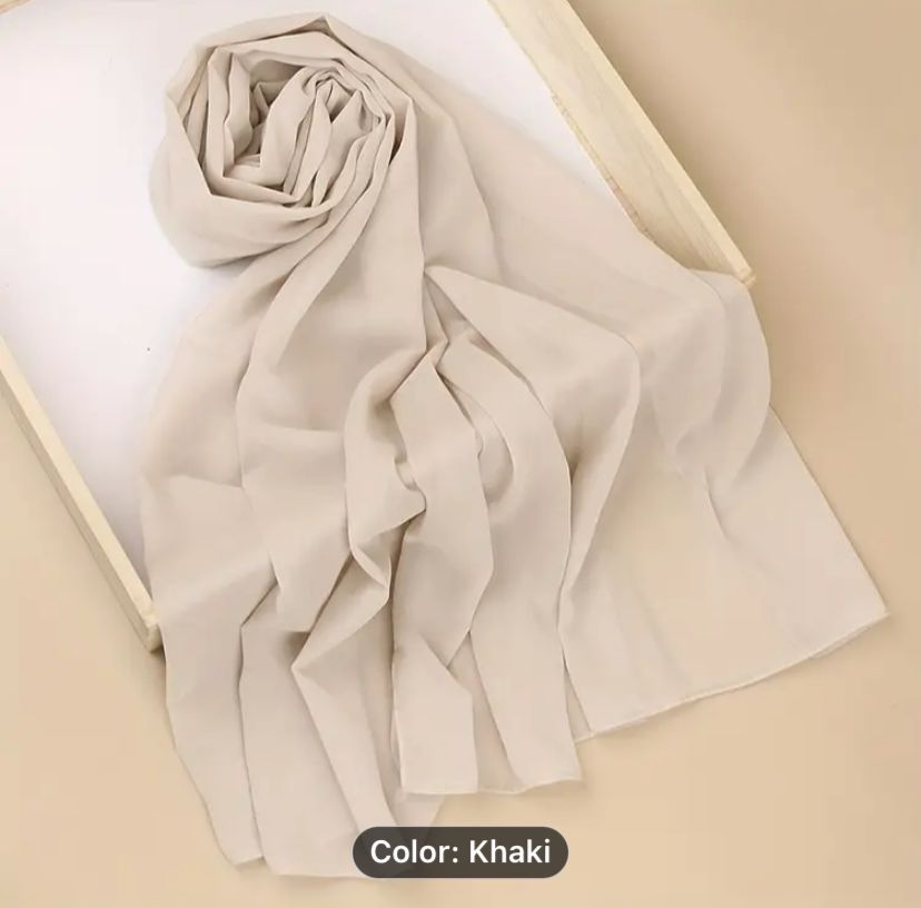 Khaki Georgette Hijab